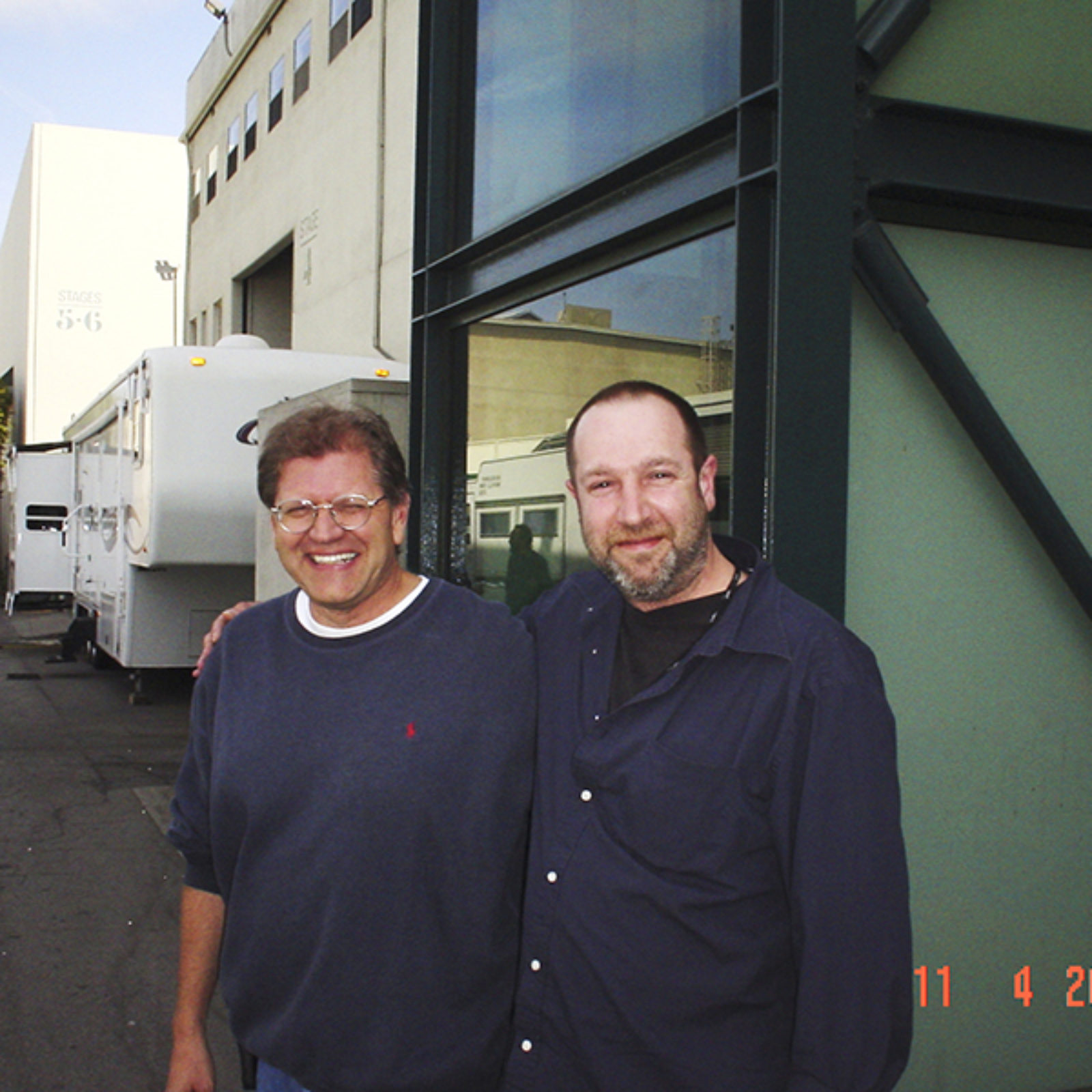 С Робърт Земекис вляво по време на работата им за филма „Полярен експрес