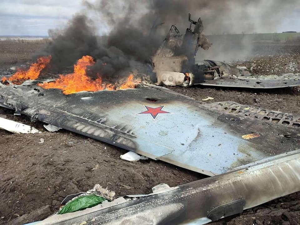 Останките от Су-35, свален с противовъздушна ракета