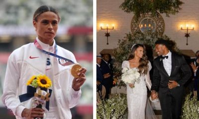 Олимпийска шампионка се венча в лозя за бивш играч от NFL