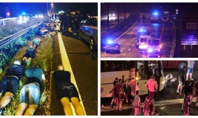 Меле между футболни фенове и полиция край загребска магистрала
