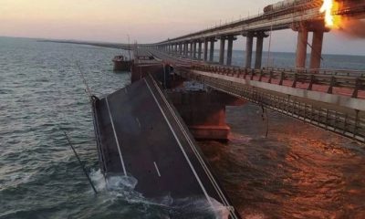 Камион с експлозиви срутил Кримския мост, трима са загинали (ВИДЕО)